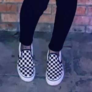 platform checkered vans